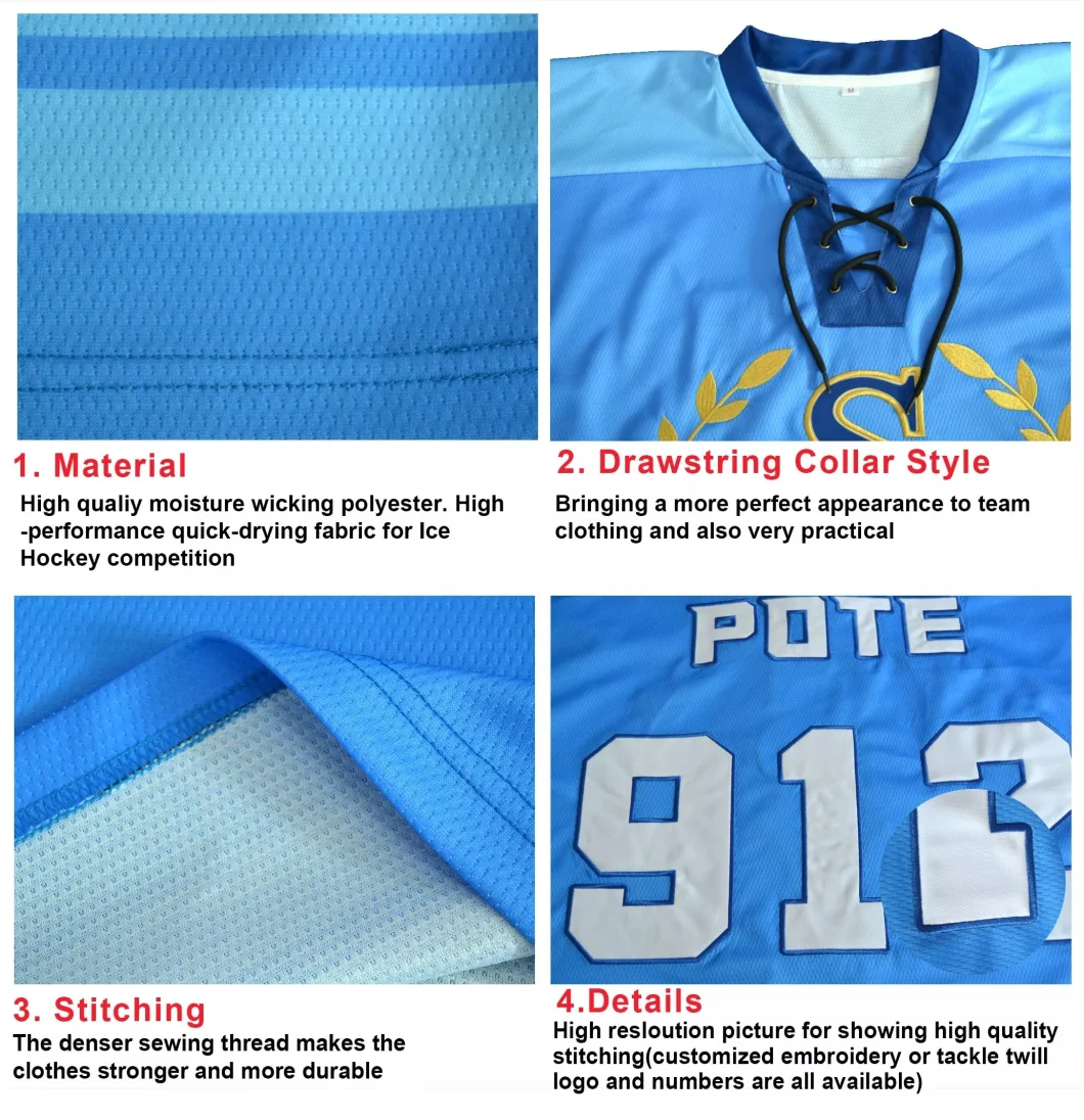 Customized Ice Hockey Uniform Ice Hockey Jersey Printed Sublimated Ice Hockey Jersey