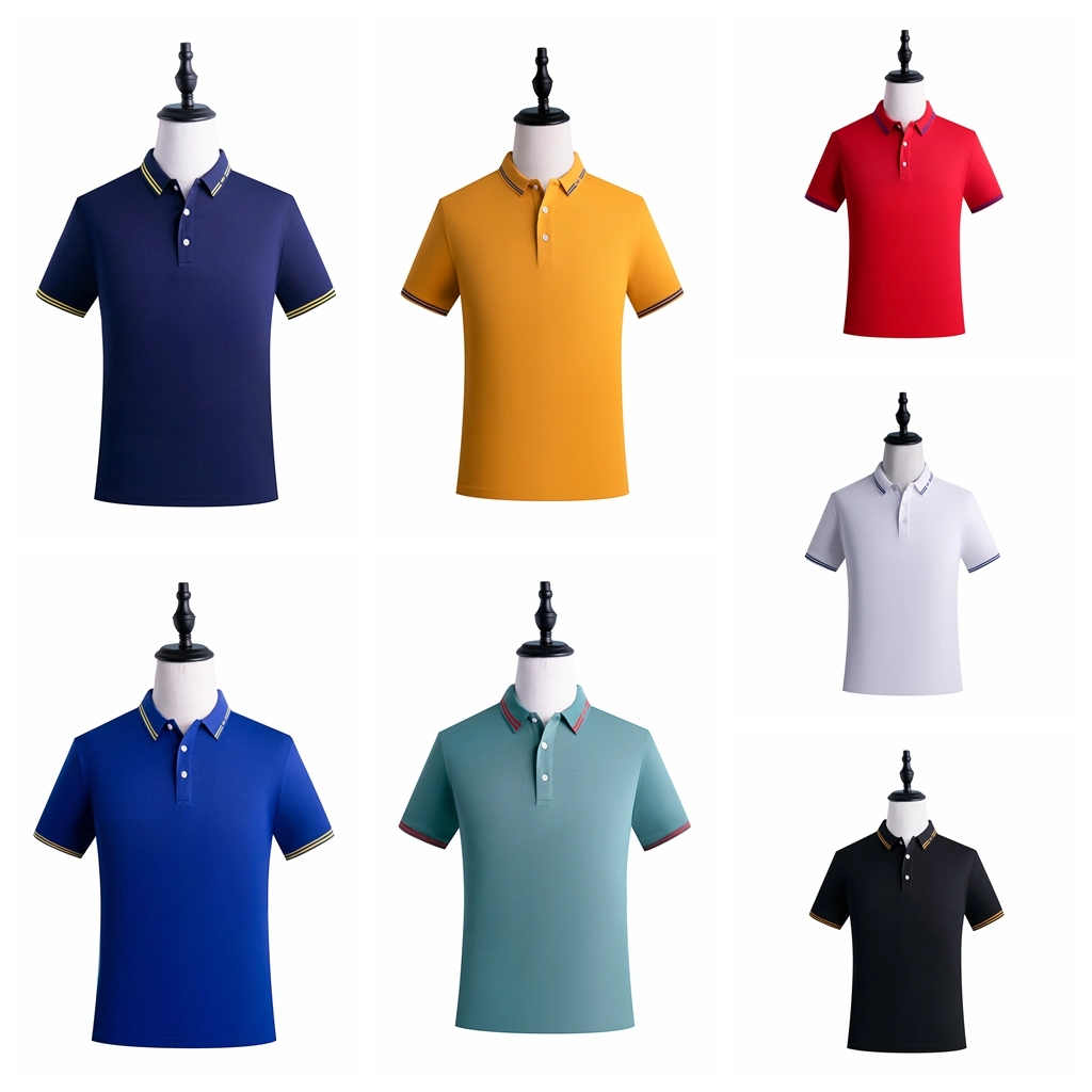 Red Embroidered Custom Golf Performance Polo T Shirt Cotton Corporate Sport Crown Logo Polyester Work Wear Customized Men Clothing