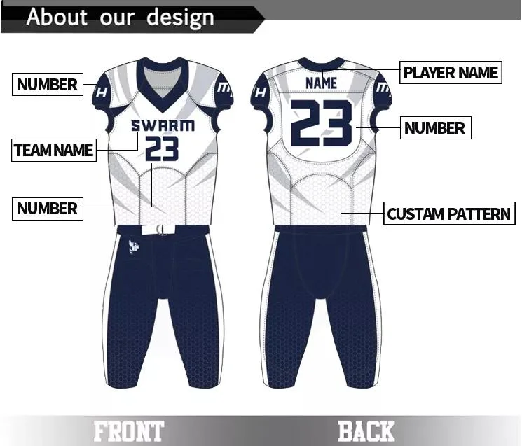 2022 Tackle Twill American Football Flag Uniforms Jersey and Pants