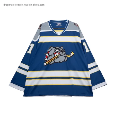 Logo Print Wholesale Custom Embroidery Applique OEM Uniform Hockey Jersey