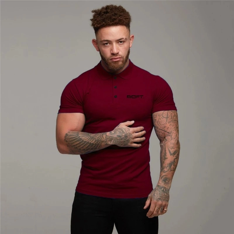 Men Fitness Slim Fit Fashion Breathable Sports Polo Shirt