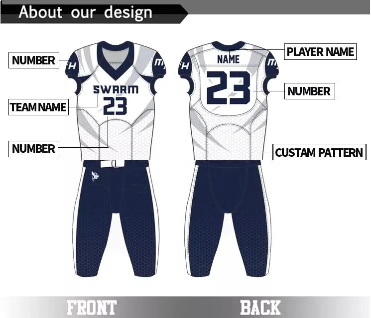 Popular Custom American Football Uniforms Sublimation Football Jerseys Tackle Twill Football Jerseys