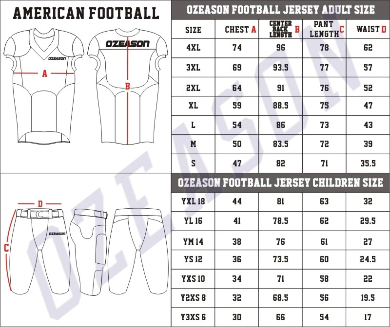 Custom Blank Red American Football Practice Uniform Men American Football Jersey